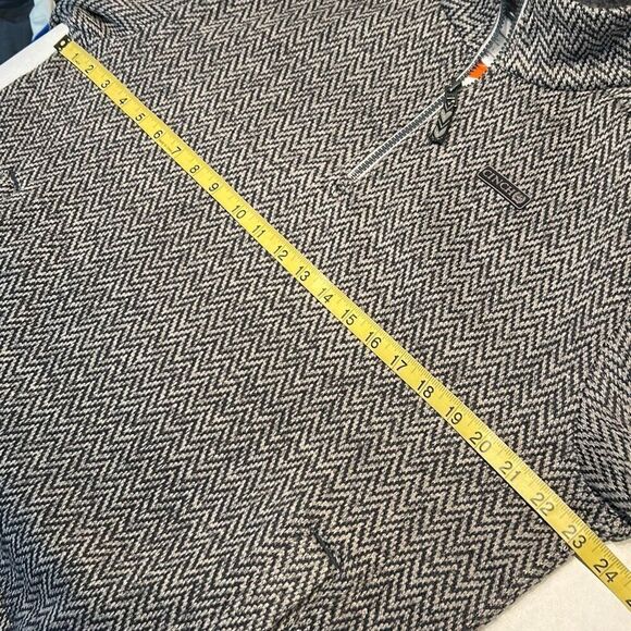 NEW Cinch Pullover Quarter 1/4 Zip Womens Sz Large Gray Herringbone Pockets Soft - Picture 6 of 8